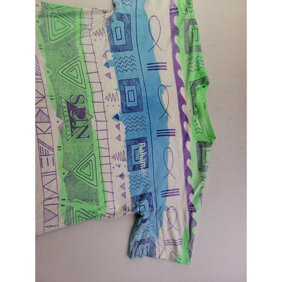 Vintage 80's Sun Triangle Men X/XL Tourist Shirt Tee Bahamas Single Stitch Aztec - Picture 4 of 11